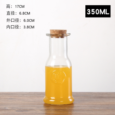 Design 350ML 500ML Bulk Empty Cold Pressing Round Glass Fruit Juice Milk Tea Bottle