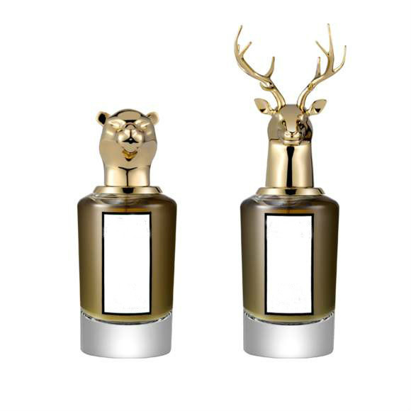 Design Unique Animal Creative Fancy Exotic Crimp Clear Round Men's Perfume Spray Glass Bottles Atomizer