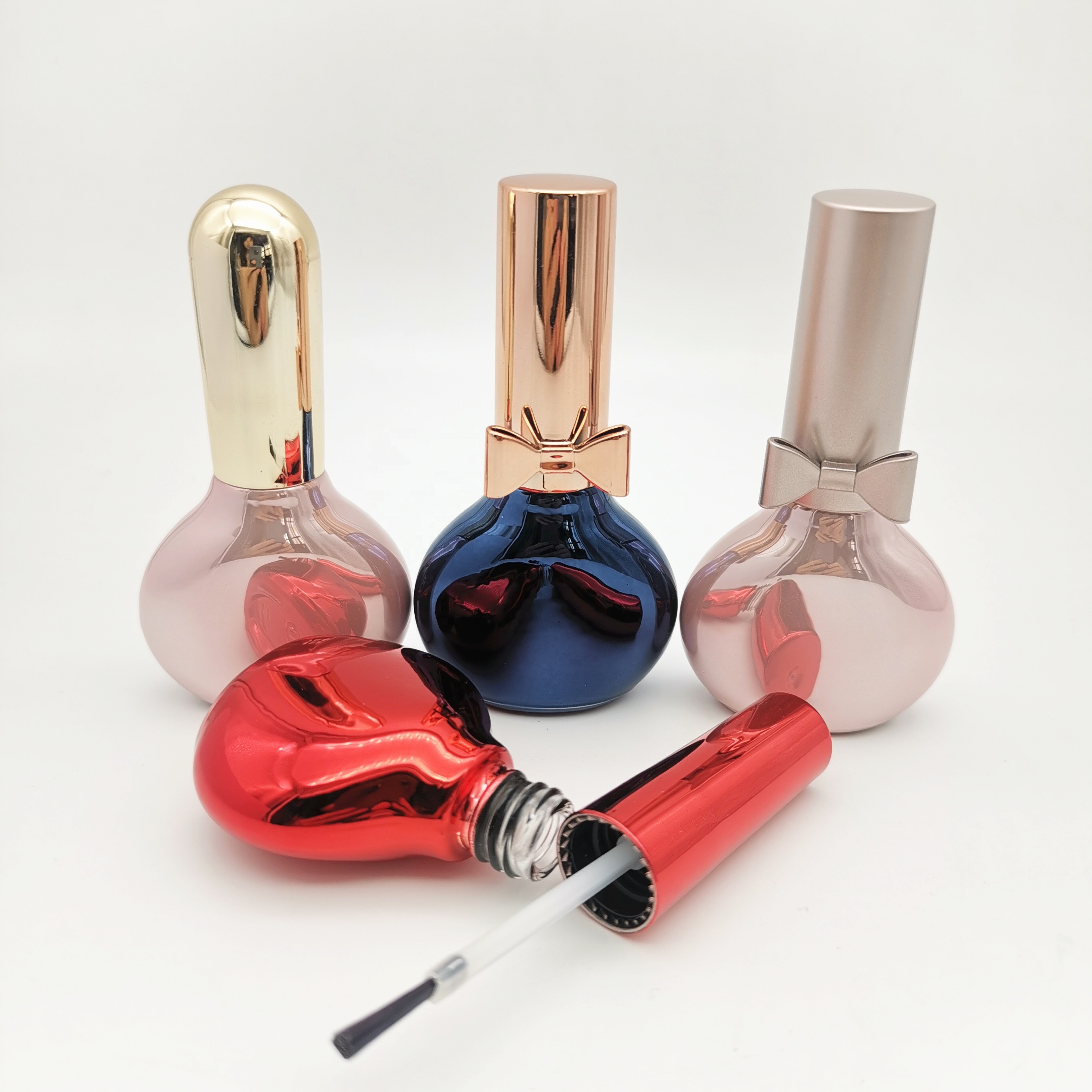 Design Your Own Free Sample Custom Made Bulk Baby Children Nail Polish Bottles With Bow Cap