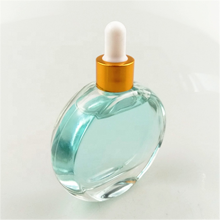 Designer round bottle packaging 50ml hair oil glass bottle