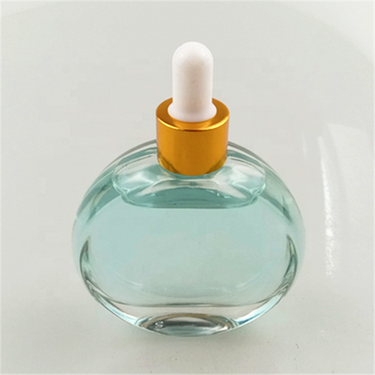 Designer round bottle packaging 50ml hair oil glass bottle