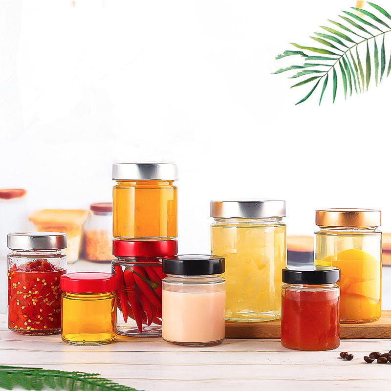 Dessert food glass container 212ml314ml food canning glass jar for pickle jam with lid