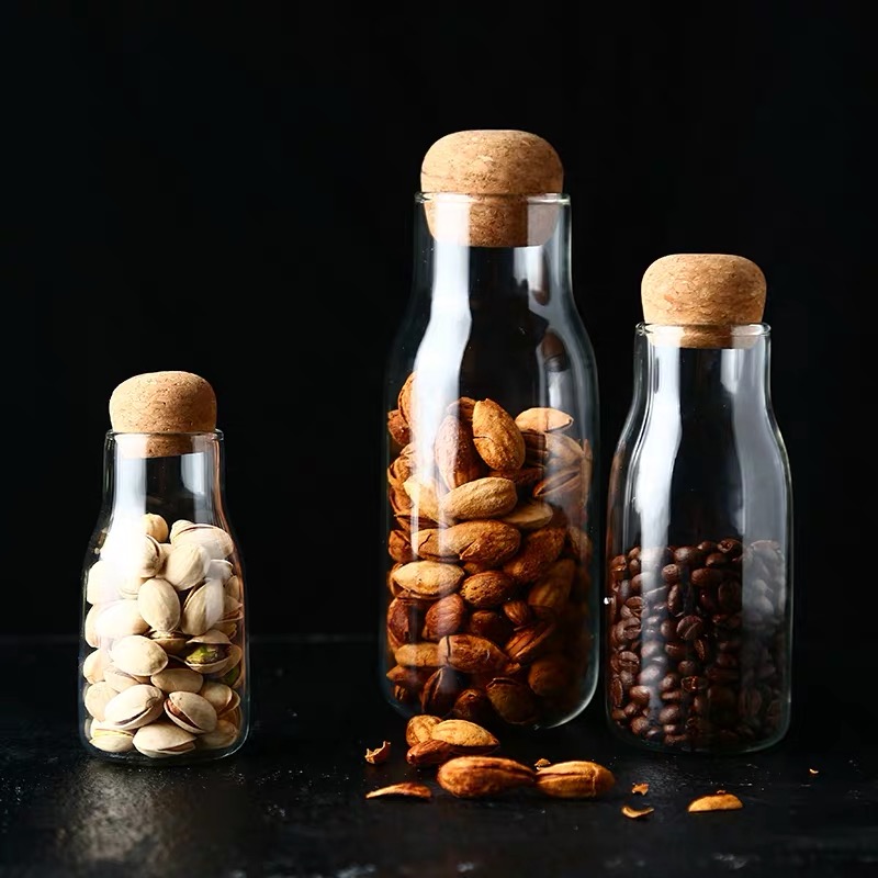 DiYue Kitchen Tools DIY102104 Coffee Bean Glass Sealed Bottle with Cord Lid Kitchen Storage Tools