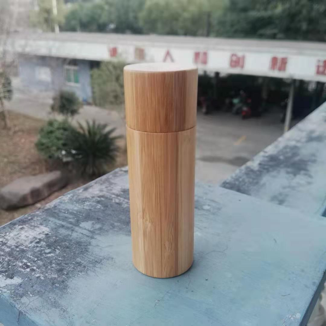 Dia 51mm Bamboo Container with WOCA Wax Oil Surface Food Safe Bamboo Canister Best for Storage Bottles
