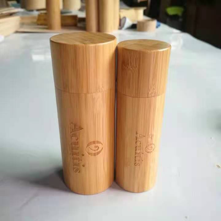 Dia 51mm Bamboo Container with WOCA Wax Oil Surface Food Safe Bamboo Canister Best for Storage Bottles