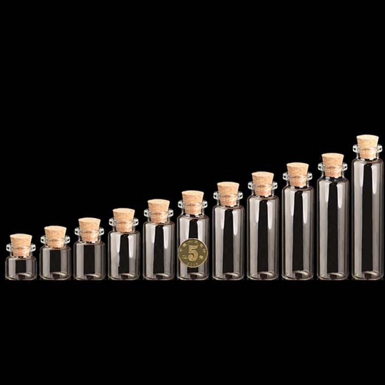 Diameter 22mm Small empty Tiny Glass Bottles with Cork 4ml 5ml 6ml 7ml 8ml 10ml 12ml 14ml 15ml 18ml 20ml Bottles Crafts Jar