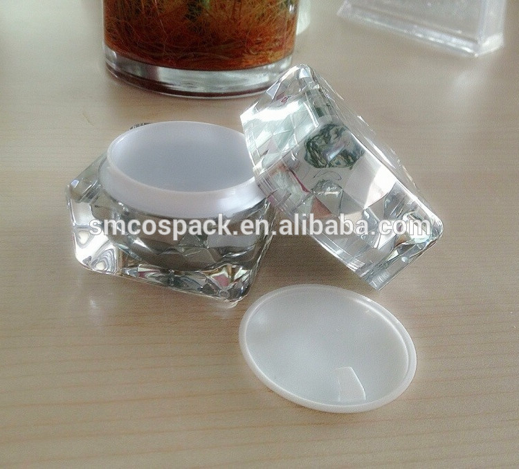 Diamond Acrylic Cream Jar for Cosmetic Packaging 15g 30g 50g