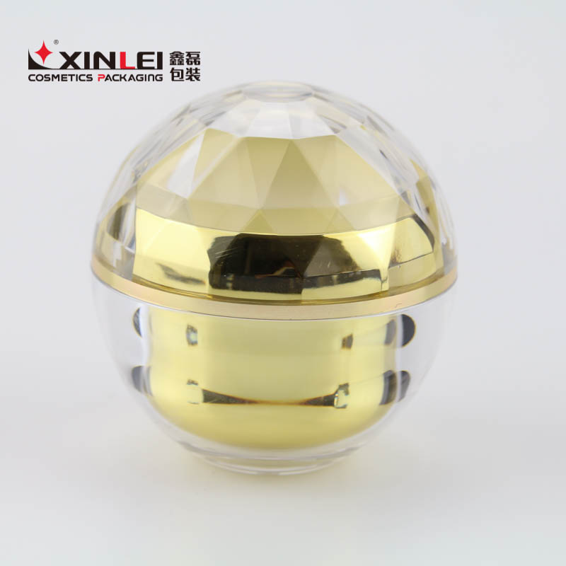 Diamond Cap Fashion Acrylic cream Ball jar cosmetic Jar