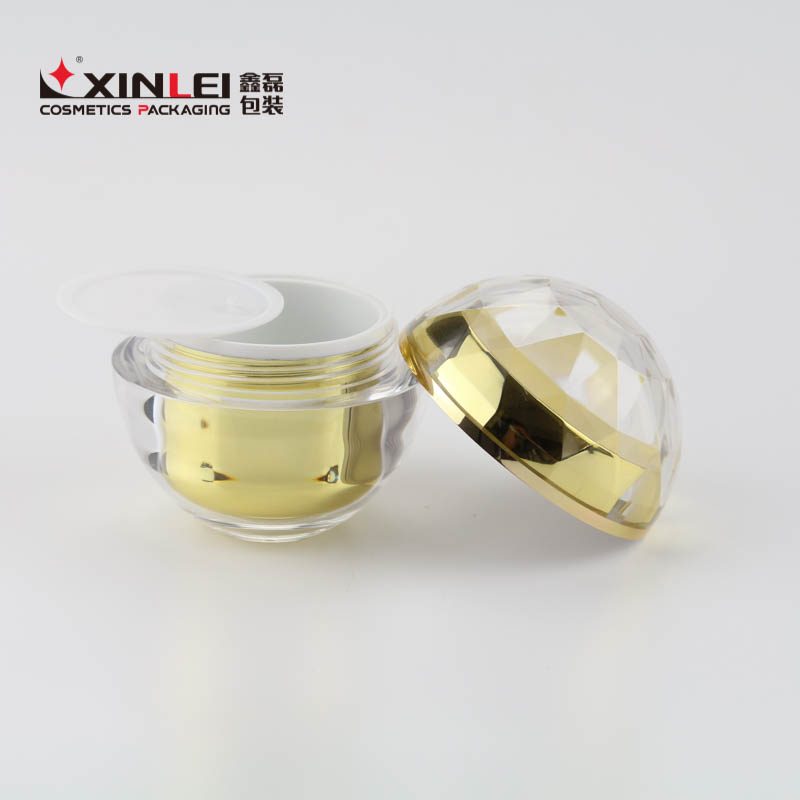 Diamond Cap Fashion Acrylic cream Ball jar cosmetic Jar