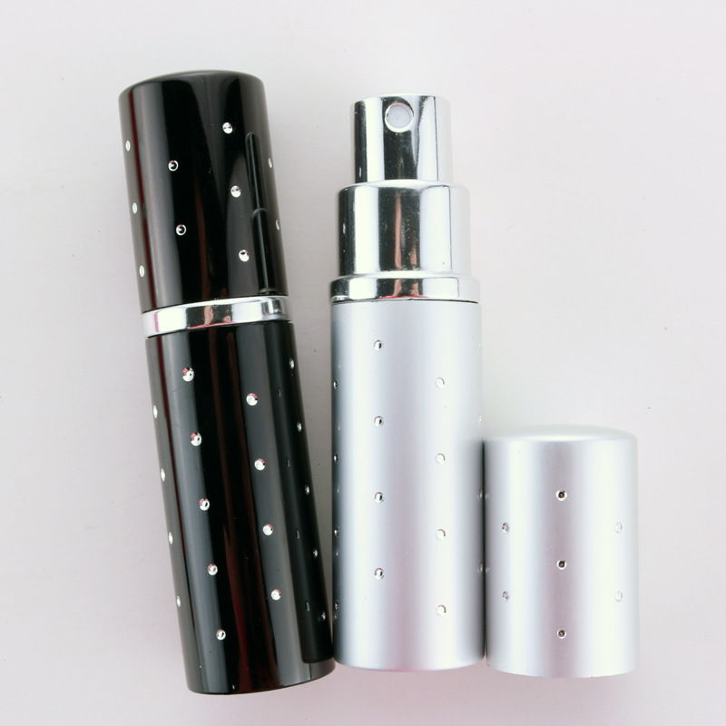Diamond Glass Spray Bottle Anodized Aluminum Shell Portable Perfume Spray Bottle Empty