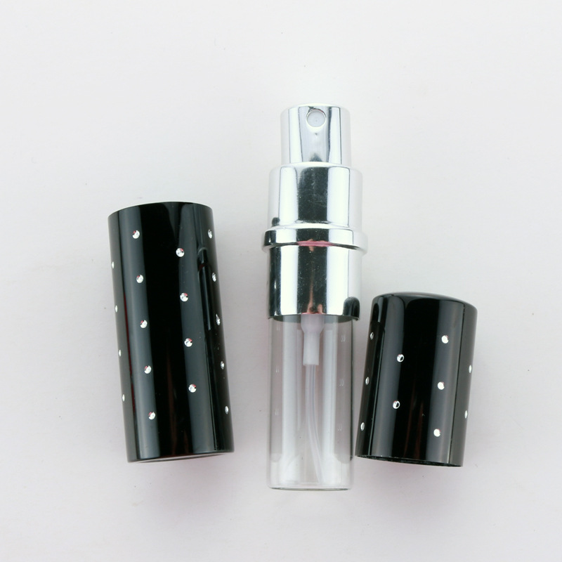 Diamond Glass Spray Bottle Anodized Aluminum Shell Portable Perfume Spray Bottle Empty