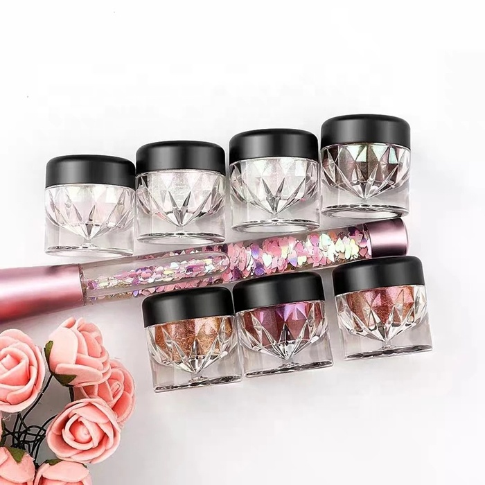Diamond cosmetic empty bottle Shimmer Eye Shadow case Makeup Pigment Glitter Eyeshadow jar