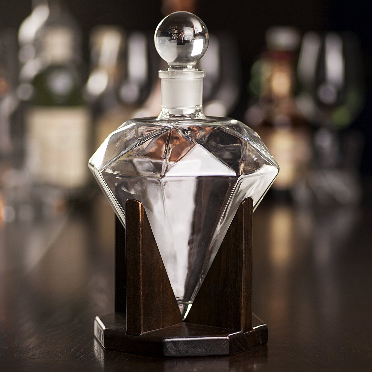 Diamond shape Decanter For Whiskey/ Liquor Rum Bourbon Vodka wine Tequila Decanter