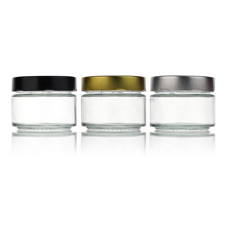 Different Sizes Food Grade Wide Mouth Straight Sided Round Jam Honey Glass Jars Pickle Jar With Tin Lid