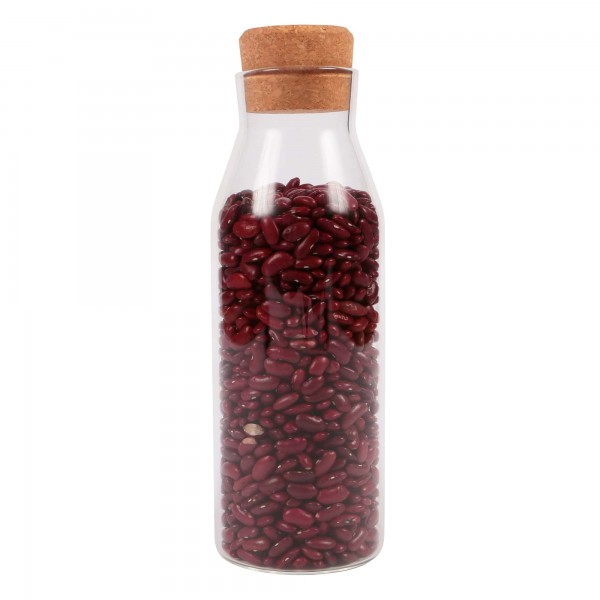 Different Sizes Glass Jars Honey Coffee Beans Tea Storage Jars With Cork Bamboo Lid