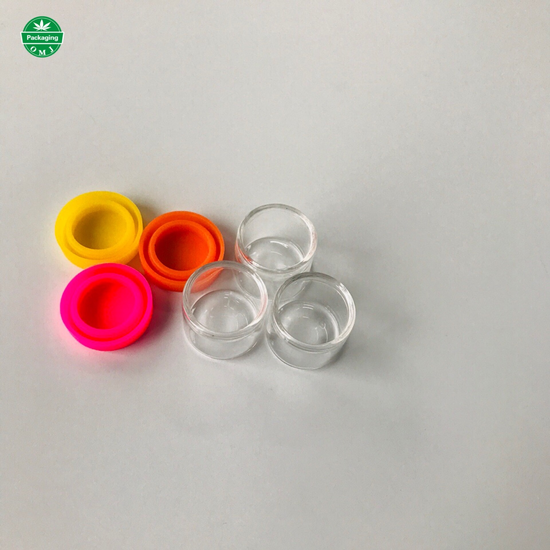 Different capacity Glass wax container with Colorful silicone mason jar lid no air leakage