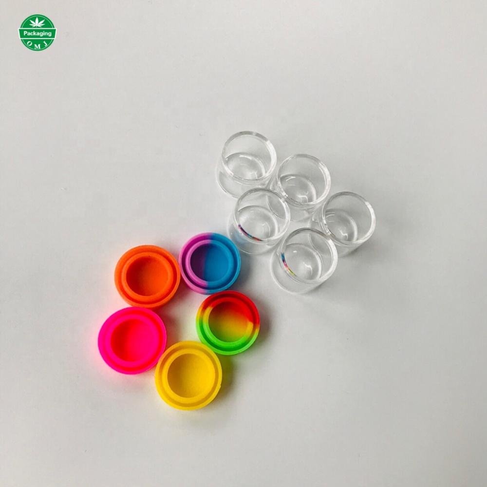 Different capacity Glass wax container with Colorful silicone mason jar lid no air leakage
