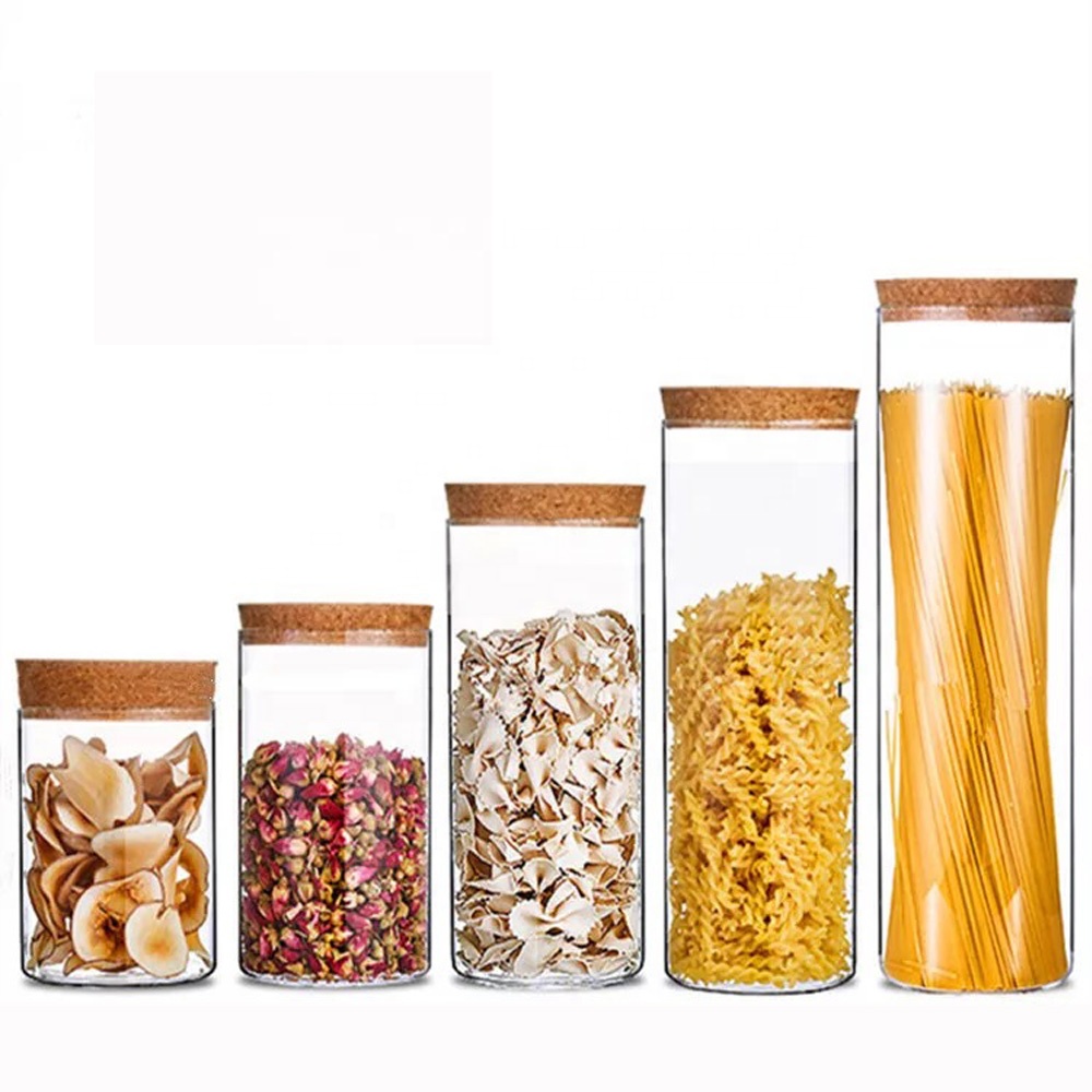 Different size high borosilicate storage bottles candle glass jar with bamboo lid BJ-CC30