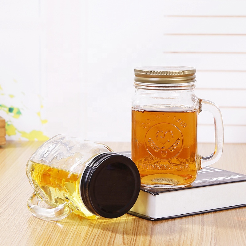 Different sizes black rings jar bathroom set 5 oz wide mouth mason jars for wholesales