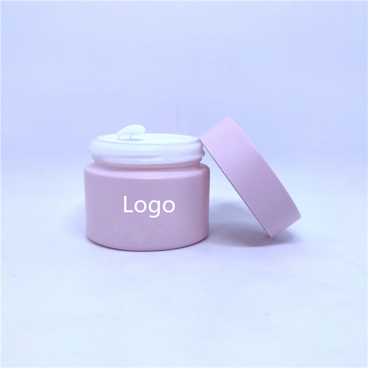 Direct Factory 50g opal white pink color ceramic cosmetic jar with lid