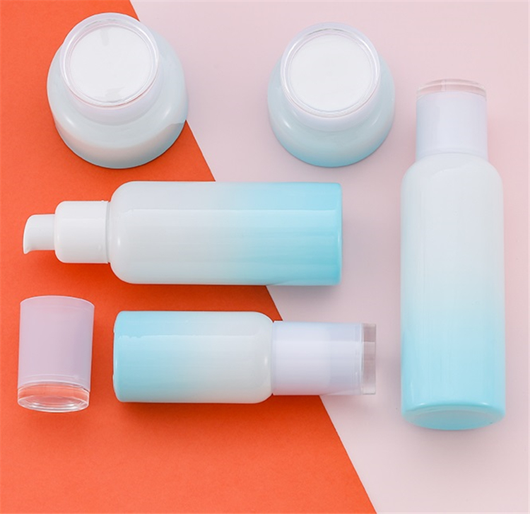 Direct Manufacturer 30g 50g 40ml 100ml 120ml Blue Glass Lotion Bottle Set