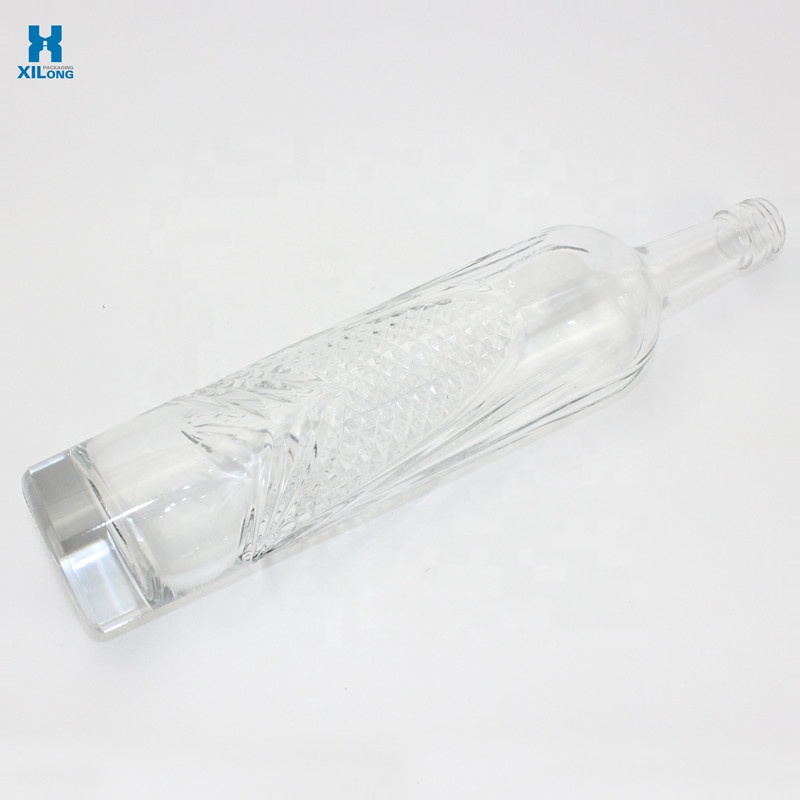 Discount Custom Luxury Empty Alcohol Rum Brandy Glass Bottle 750Ml