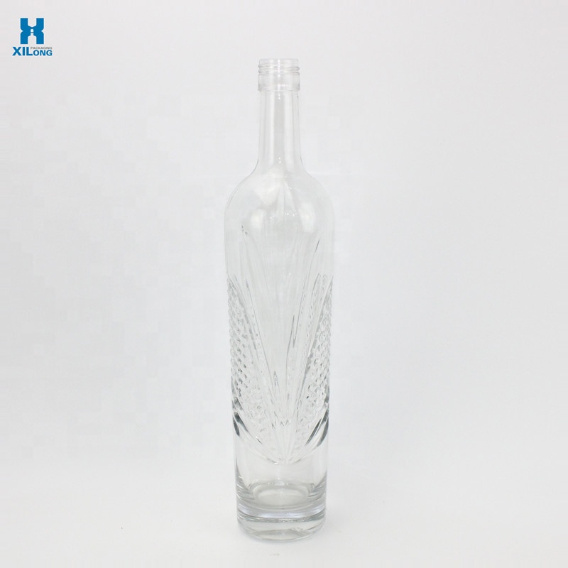 Discount Custom Luxury Empty Alcohol Rum Brandy Glass Bottle 750Ml