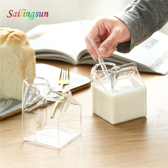 Dishwasher safe removeable customization capacity handmade pyrex glass milk jug