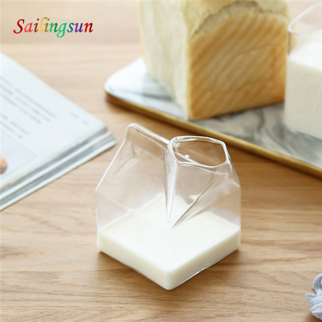 Dishwasher safe removeable customization capacity handmade pyrex glass milk jug