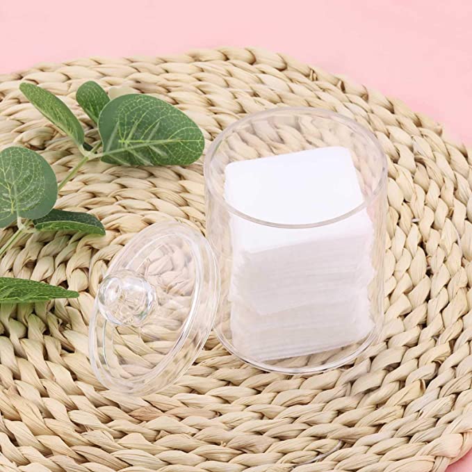 Dispenser Apothecary Jars Cotton Ball Cotton Swab Box Cotton Round Bathroom Holder Storage Canister Clear Plastic Acrylic Jar