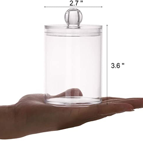 Dispenser Apothecary Jars Cotton Ball Cotton Swab Box Cotton Round Bathroom Holder Storage Canister Clear Plastic Acrylic Jar