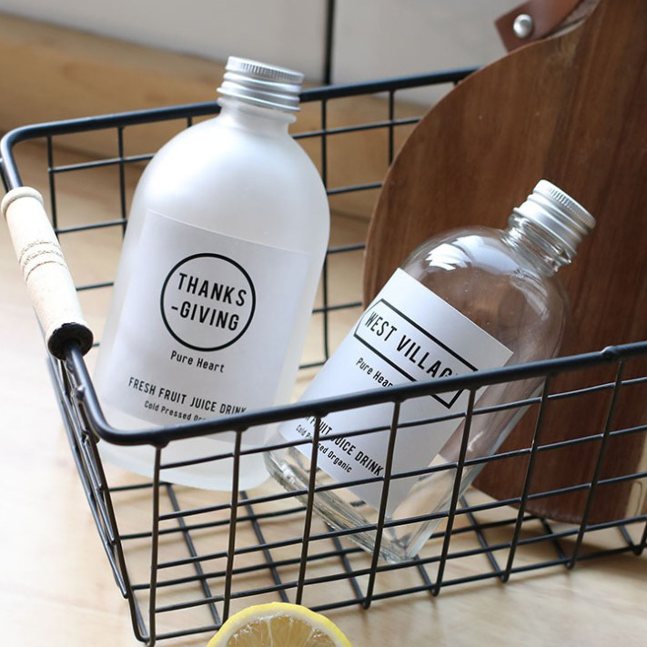 Disposable Empty 250ml 500ML Frosted Milk/Juice/Tea/Drink Glass Bottle With Aluminum Cap