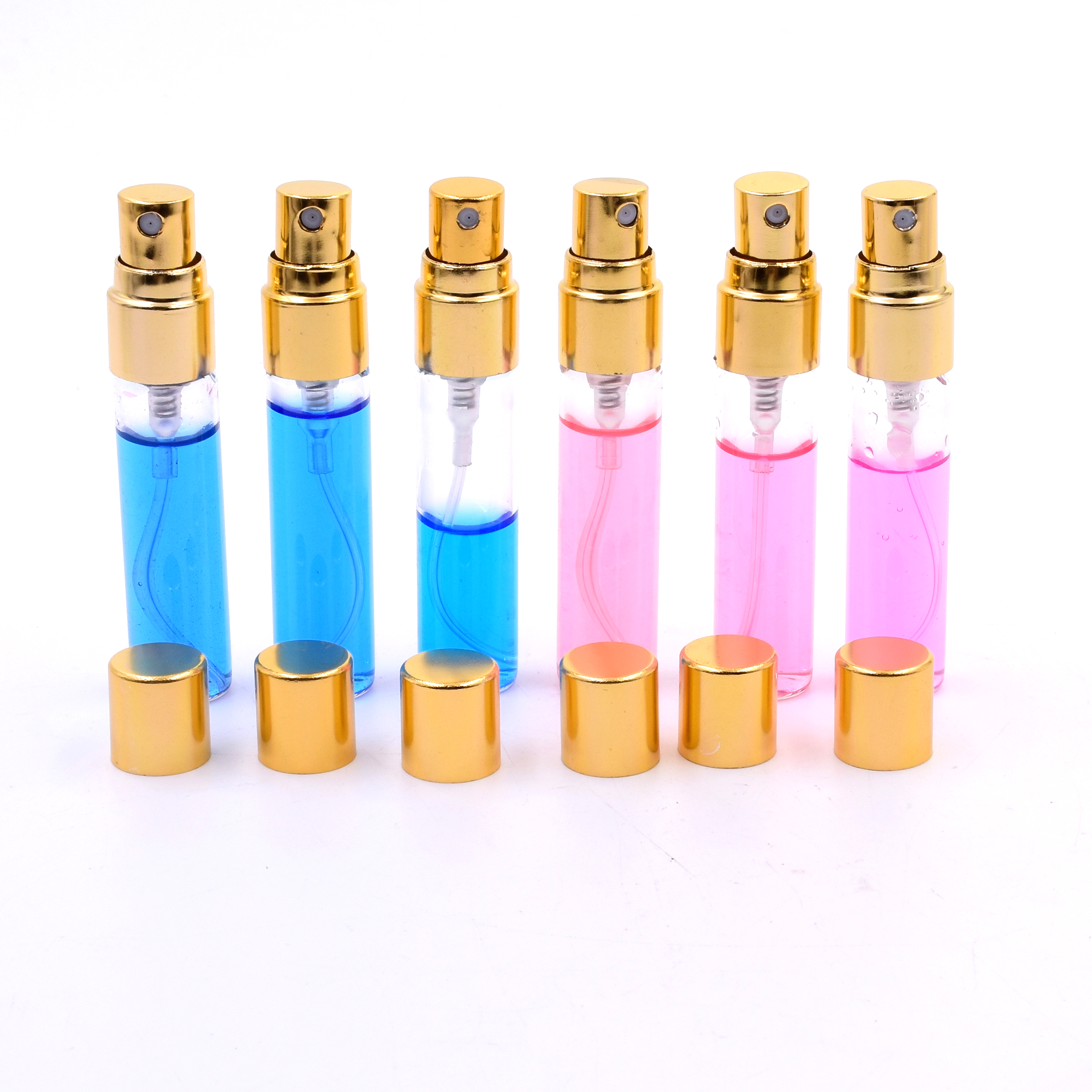 Disposable Small 5ml clear glass bottles with pump sprayer arabic oil perfume bottle water mist women e liquid travel samples
