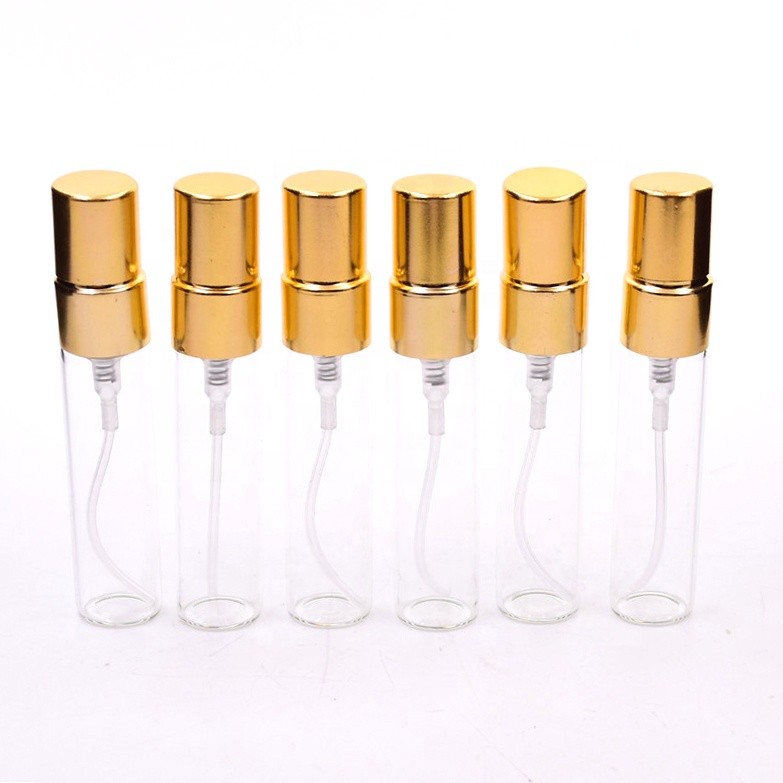 Disposable Small 5ml clear glass bottles with pump sprayer arabic oil perfume bottle water mist women e liquid travel samples
