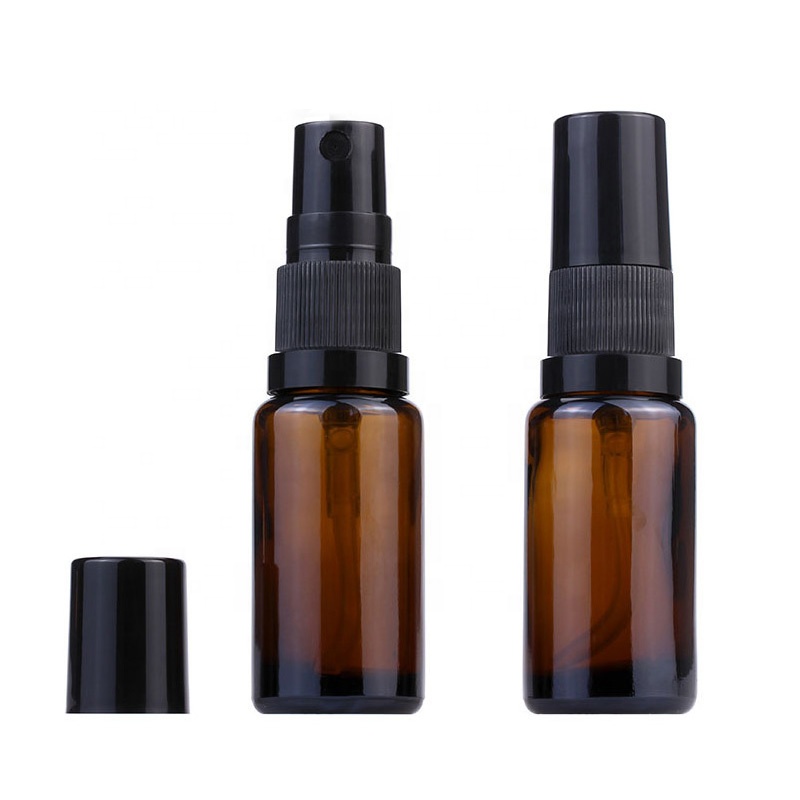 Doterra essential oil perfume cosmetic glass dropper bottle 10ml 15ml amber flat shoulder with orifice reducer plug lid