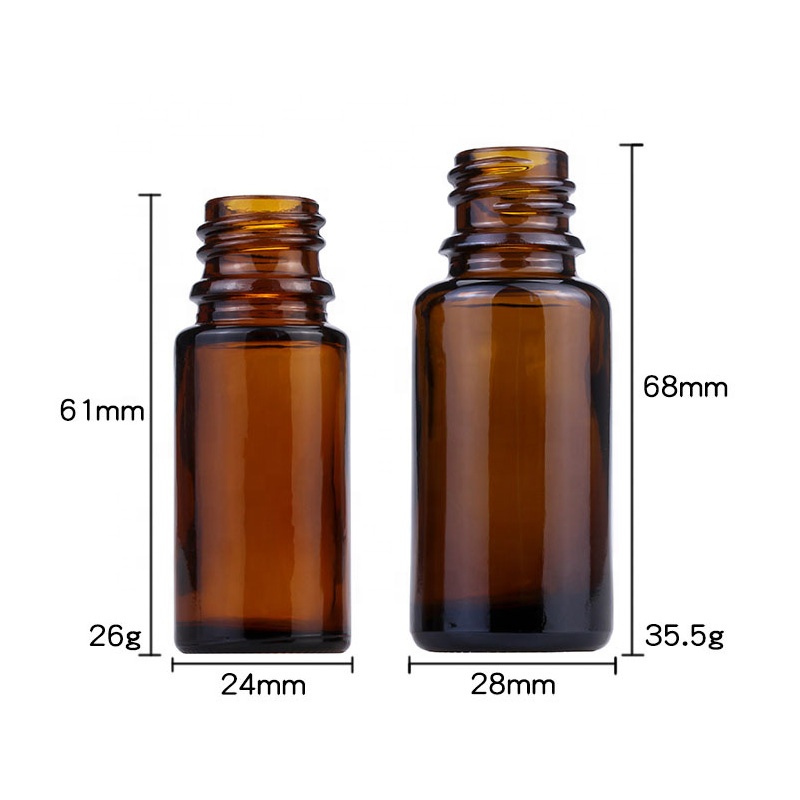 Doterra essential oil perfume cosmetic glass dropper bottle 10ml 15ml amber flat shoulder with orifice reducer plug lid