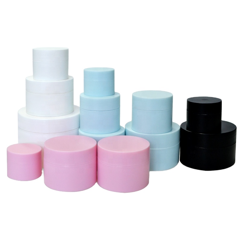 Doubl Wall PP jar 5g 10 20 30 50 80g matt White black pink plastic cosmetic Vaselin  cream jar container