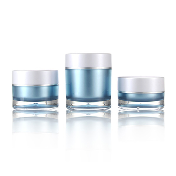 Double Layer Cream Jar Acrylic Cosmetic Packaging for Facial Cream with Screw Cap