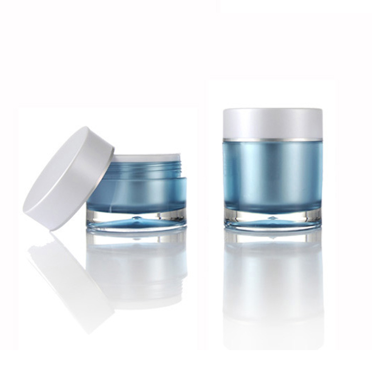 Double Layer Cream Jar Acrylic Cosmetic Packaging for Facial Cream with Screw Cap