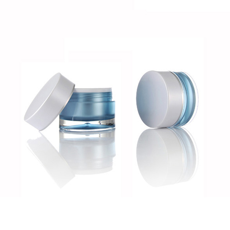 Double Layer Cream Jar Acrylic Cosmetic Packaging for Facial Cream with Screw Cap