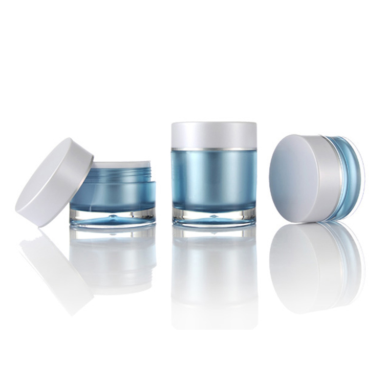 Double Layer Cream Jar Acrylic Cosmetic Packaging for Facial Cream with Screw Cap