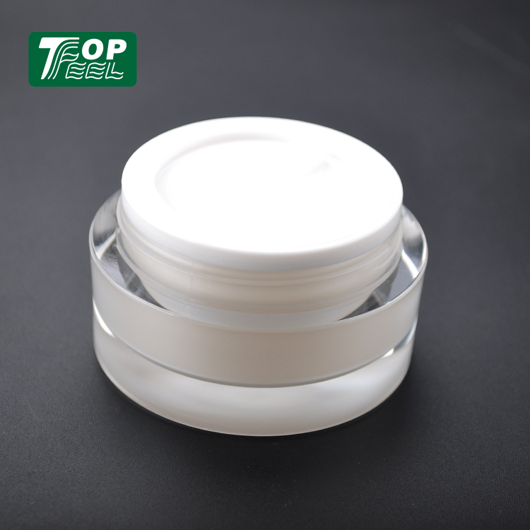 Double Layer Cream Jar Acrylic Cosmetic Packaging for Facial Cream with Screw Cap