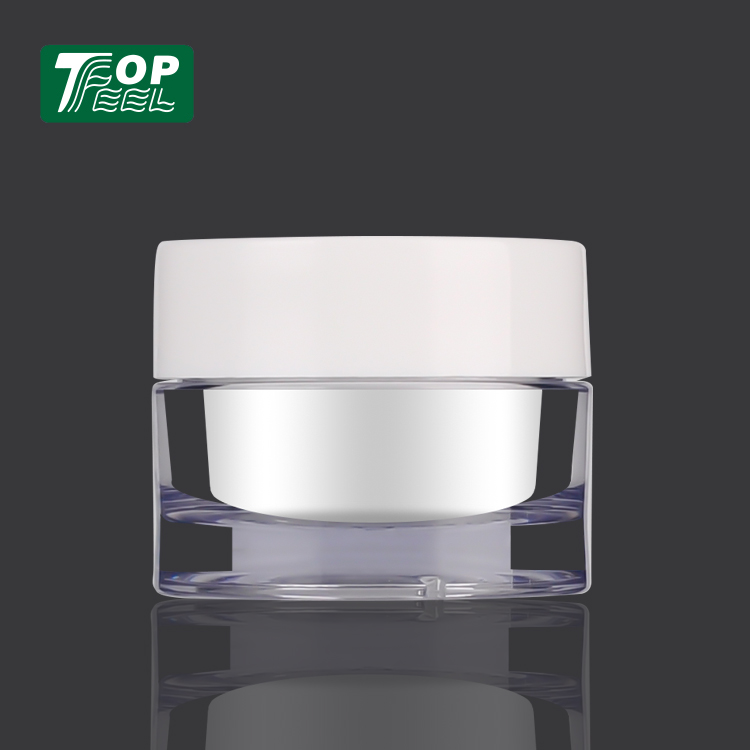 Double Layer Cream Jar Acrylic Cosmetic Packaging for Facial Cream with Screw Cap