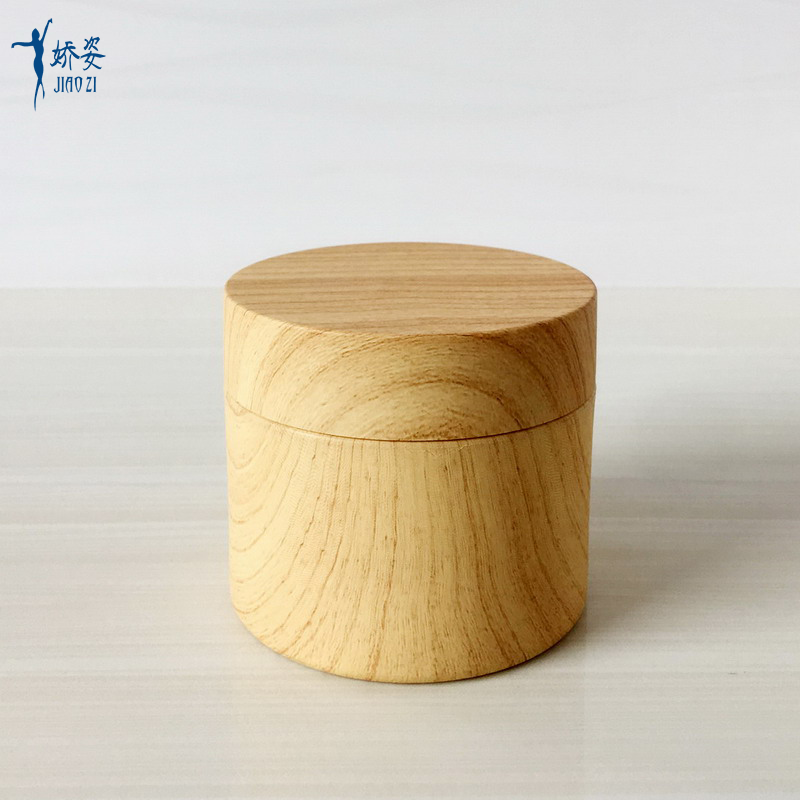 Double Thick Wall PP Cream Jar with Bamboo Water Transfer Printing Lid