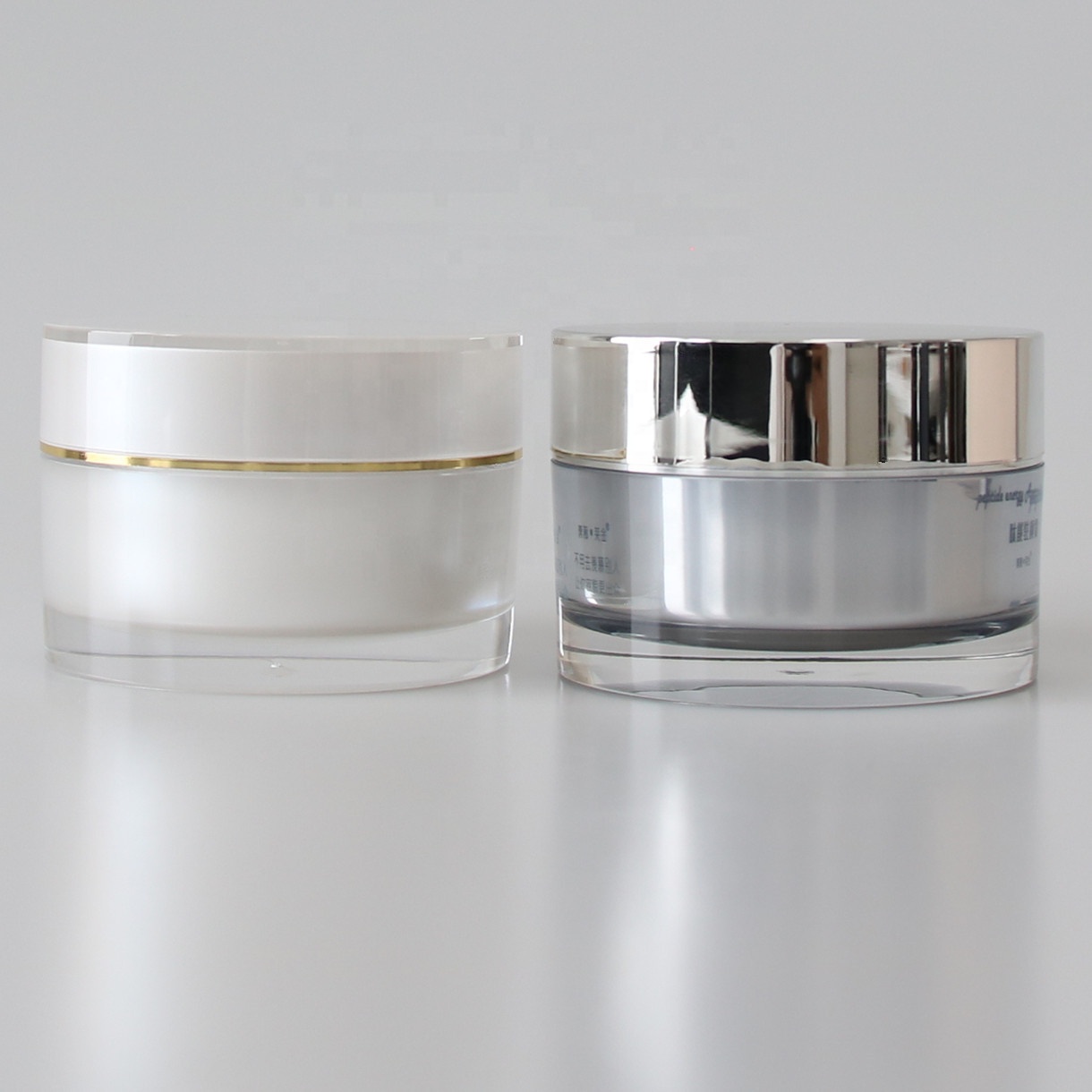 Double Wall Clear Cylinder with Screw PP Cap 15g 30g 50g 100g 200g Acrylic Cream Cosmetic Jar