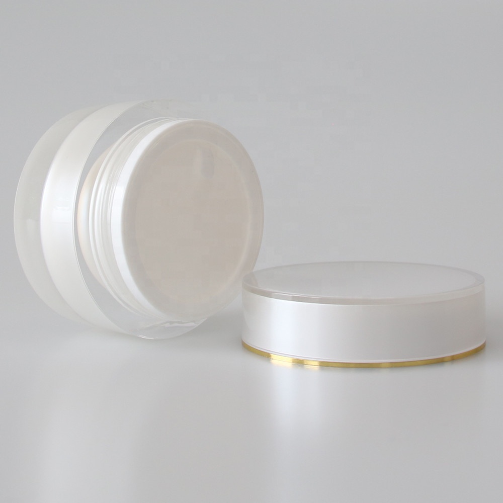Double Wall Clear Cylinder with Screw PP Cap 15g 30g 50g 100g 200g Acrylic Cream Cosmetic Jar