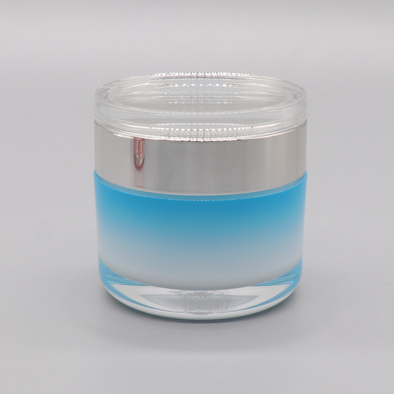 Double Wall Korean Style Custom Acrylic Cosmetic Cream Jars 50g Labial Face Mask Jar