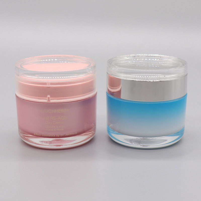Double Wall Korean Style Custom Acrylic Cosmetic Cream Jars 50g Labial Face Mask Jar