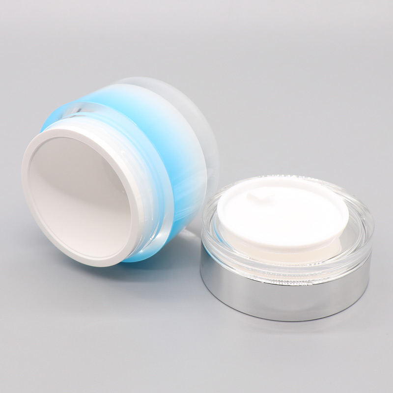 Double Wall Korean Style Custom Acrylic Cosmetic Cream Jars 50g Labial Face Mask Jar