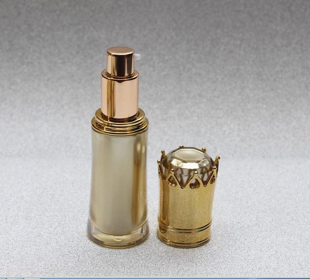 Double Wall Luxurious Gold Crown Cosmetic Jars for High Quality Beauty Face Cream
